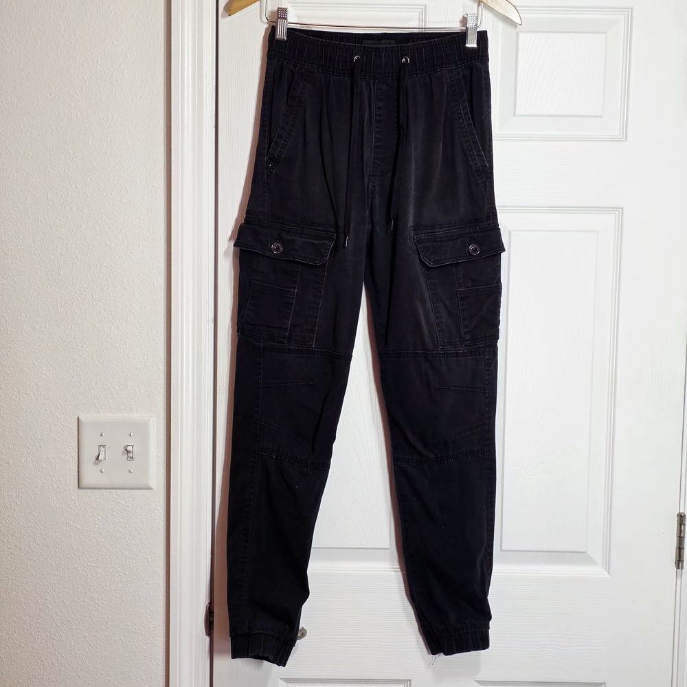 Vertical Sports Size Small Stretch Waist 26x28 Black Cargo Tactical Pants